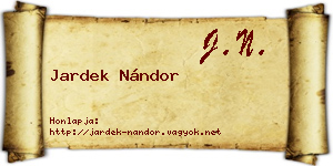 Jardek Nándor névjegykártya