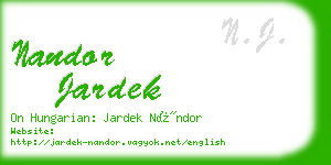 nandor jardek business card